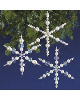 Kreativt kit Juletræspynt Snefnug 3-pak - Solid Oak Inc.