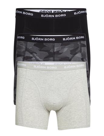 Cotton Stretch Boxer 3P Bokserit Harmaa Björn Borg