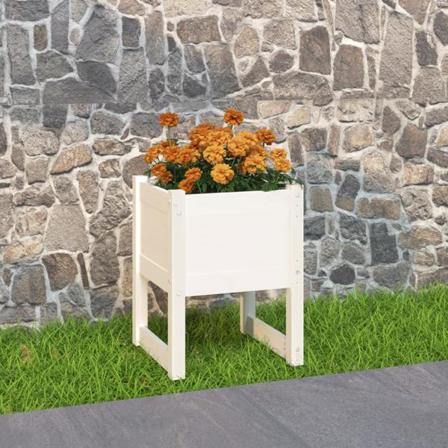 Vidaxl Odlingslåda Vit 40x40x52,5 Cm Massiv Furu Vit