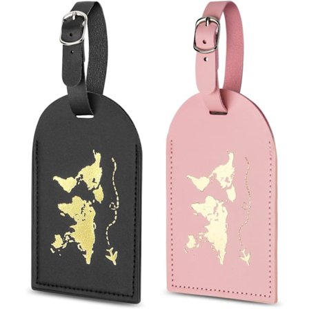 2 st bagageetiketter, läderväskor, resväskans ID-tag set, handväskans taggetiketter resetillbehör