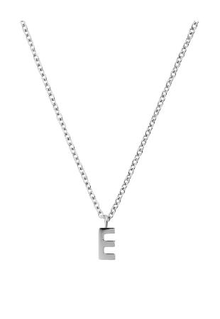 Mockberg Petite Plain Letter E Steel Necklace Smycken & klockor Dam Grå ONESIZE