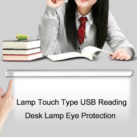Ultra Tynd Bordlampe Berøringsstyret USB Læselampe Skrivebord 30cm Øjenpleje