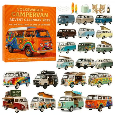 Rajoitettu erä teemakalenteri 24 päivän yllätyslaskenta Volkswagen Campervan