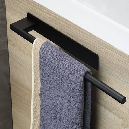 Handdukshängare Väggmonterad Handdukshängare Rostfritt Stål Handdukshållare Badrum Självhäftande Handdukshängare Svart