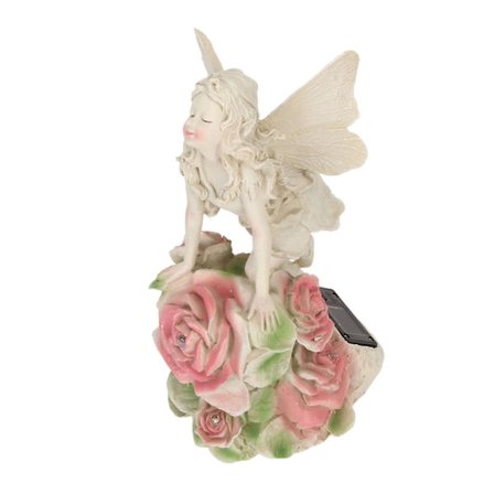 Ängel Solcellslampa Vattentät Harts Livfull Färgfast Rik Detaljer Solcells Trädgårdslampa För Gård Bakgård Utomhus