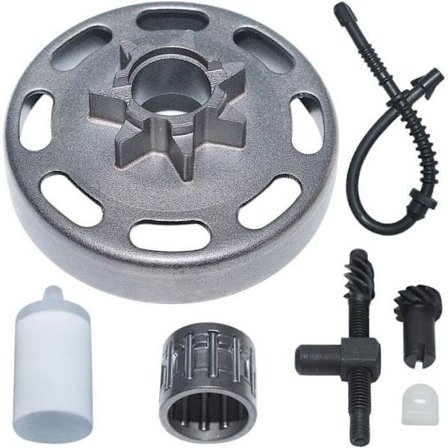 .325 7T Kytkin hammaspyörärumpu Polttoainesuodattimen laakerin säätösarja Husqvarna 435 440 435E 440E moottorisahan kanssa