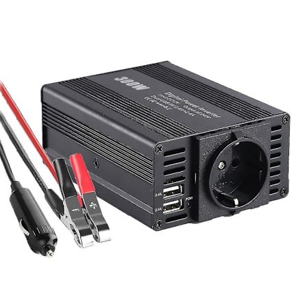 300W Strømomformer DC12V til AC220V 230V Strømkonverter Splitter Dobbelt USB Hurtigopladning Bilstrøm
