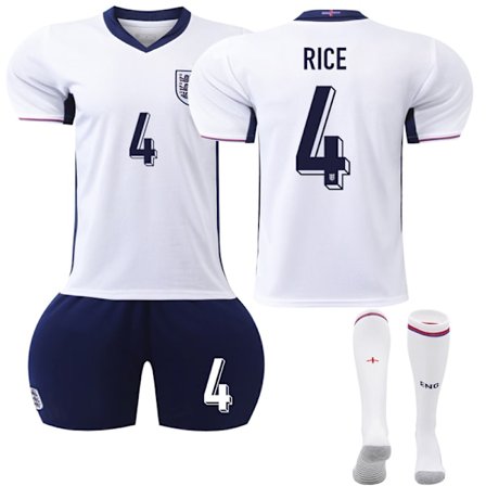 2024 Nya säsongen England Hemma Fotbollströjor #4 Rice Träningsdräkt