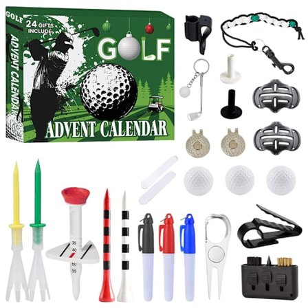 2025 Golf Adventskalender for juniorer, 24-dagers nedtellingskalender til jul for pappa, ektemann eller kjæreste