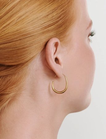 Timi of Sweden Vilhelmina - Adjustable Hoop Earrings Stainless St - Gold - ONE SIZE