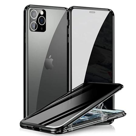 Iphone 12 Pro Max - Skyddande Magnetiskt Dubbelskal Svart