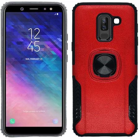 Skal med Ringhållare - Samsung Galaxy A6 Plus Röd