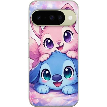 Kompatibel Mobilcover til Google Google Pixel 10 Sød kawaii illustration med pink og blå fantasidyr, store øjne og bløde farver perfekt til børne