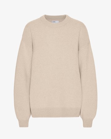 Oversized Merino Wool Crew - Ivory White