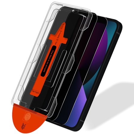 2-PACK Iphone 13 Privacy Skærmbeskytter - Hærdet Glas | [Automatisk Installation] - Boblefri