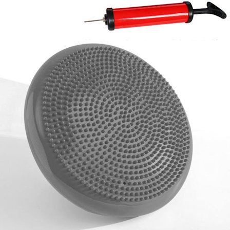 Dynamisk sittboll sittdyna med pump, grå 33 cm, valfri färg, taggig luftkudde balanskudde