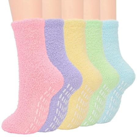 5 Par Kvinner Varme Super Myke Plysj Sokker Vinter Fluffy