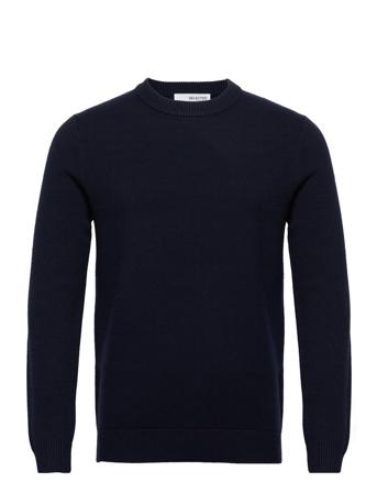 Slhtoronto Ls Knit Crew Neck B Navy Selected Homme