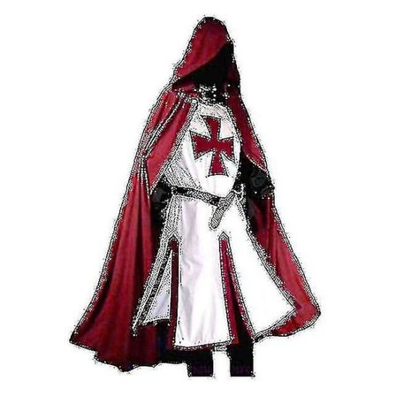 Herr medeltida Crusader Knights Templar Dräkt hög kvalitet