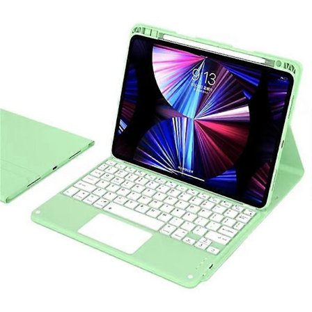 Kompatibel med iPad Air 13 (2024) M2/iPad Pro 12.9 (2022)/(2021)/(2020)/(2018) Skin-Touch Læder Tablet Cover + X7 Touchpad Bluet