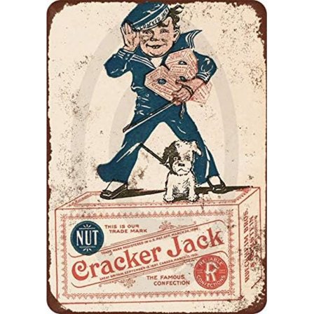 Metalplade 20 x 30 cm Personlig Vægdekoration Metalskilte Vintage til Bar Vaskerum Gård Ranch Pub 1918 Cracker Jack Candy Vintage Look