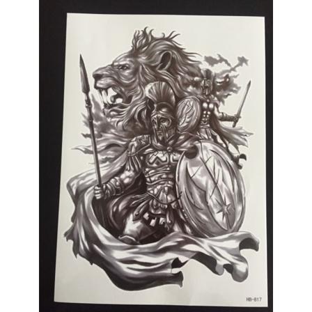 Tillfällig Tatuering 21 X 15cm - Gladiator Lejon