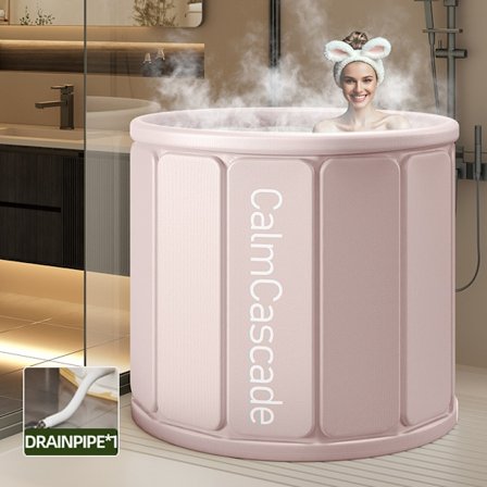Bärbart Hopfällbart Badkar För Vuxna Med Tömningsslang,PVC-Material,Fristående Dusch- Och Badkar,Behåller Vattentemperaturen,Kall Och Varm Användning