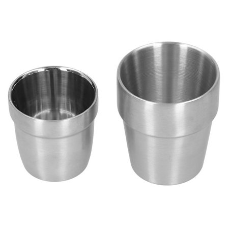 Rustfrie stål dobbeltvegg kopper sett 2 stk ølkrus vann kaffekopp 180ml 300ml