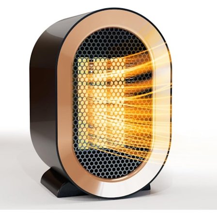 Mini Space Heater 1200W - PTC Ceramic Heater Fan with Thermostat, Overheat Protection & Tip-Over Protection for Office & Bedroom