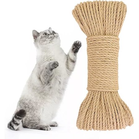 Sisal Tau 6mm Diameter Tykk og Solid Jute Hyssing 50 Meter, ZQKLA