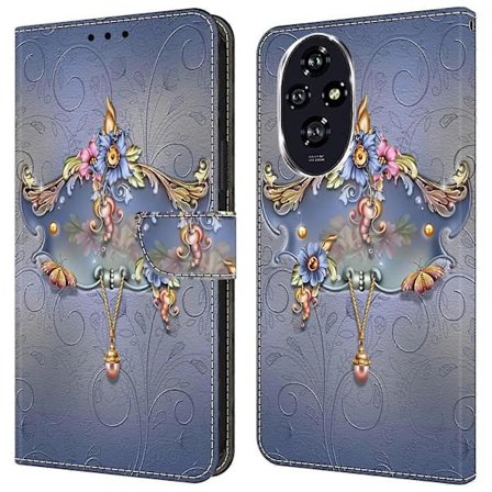 Kompatibel med Honor 200 5G Fodral PU-skinn Lommebok Telefondeksel med Stativ