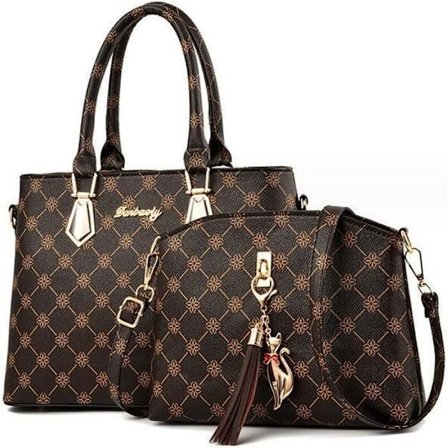 MTOWSUC SC 933 Moderni Muotoilu Kukkakuosi Olkalaukku ja Käsilaukku Synteettinen Nahka Musta Kahvi alkuperäinen väri