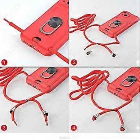 Olkahihnallinen Kotelo Yhteensopiva Samsung Galaxy S23 Ultran kanssa, Pehmeä Silikoninen Suojaava Kotelo Renkaalla ja Korttipaikalla