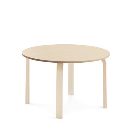 Tisch ELTON, Ø 900x530 mm, Linoleum beige, Birke
