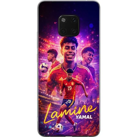 Yhteensopiva Puhelinkuori Huawei Huawei Mate 20 Pro Lamine Yamal jalkapallo juliste Espanjan maajoukkueen pelipaidassa dynaamisella liikkeellä, väri