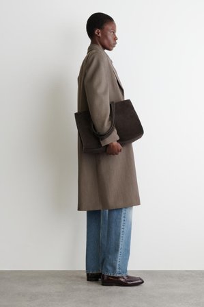 COS Women's Croc-Effect Leather Loafers in Brown