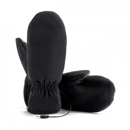 Sorte læderhandsker Elektriske opvarmede handsker USB genopladelige