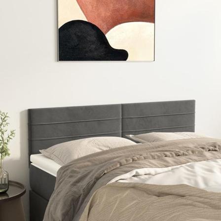 Vidaxl Huvudgavlar 2 St Mörkgrå 72x5x78/88 Cm Sammet Grå