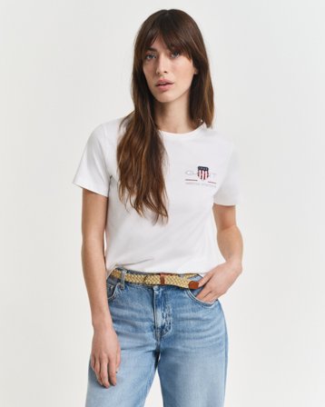 GANT Damen T-Shirt (M) Weiß