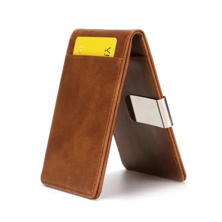 2023 New Fashion Men's Leather Money Clips Wallet Multifunctional Thin Man Card Purses Women Metal Clamp For Money Cash Holder