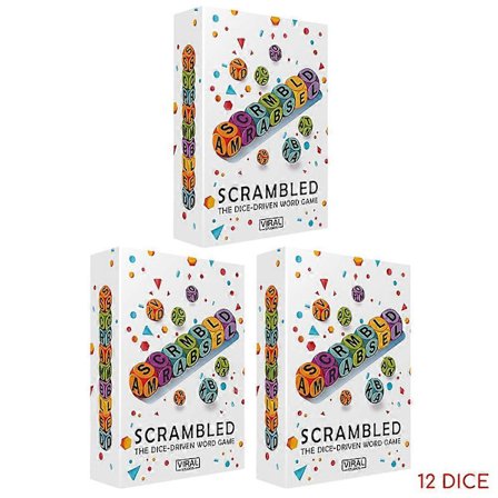 Scrambled Dice Ordspill - Familie-Party Staveutfordring Raskt Brettspill for 1-5 Spillere