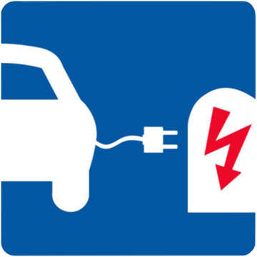 Skylt P-plats Laddplats 400x400mm