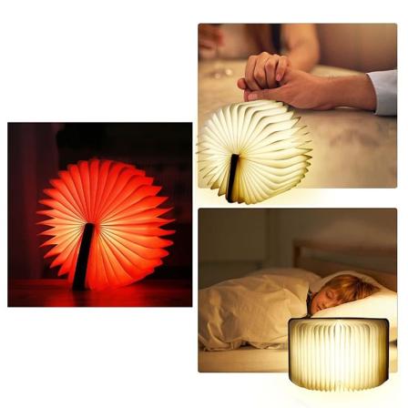 Treboklampe, LED-bøkelykt som kan foldes, USB-ladbart stemningslys - praktisk og vakkert kreativt nattlys