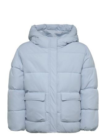 Padded Anorak With Shearling Lining Blue Mango