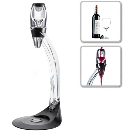 Deluxe vinkaraff med stativ og vinlufter