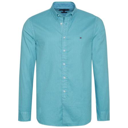 Tommy Hilfiger Slim Garment Dyed Dobby Shirt Blå, Herre Skjorter