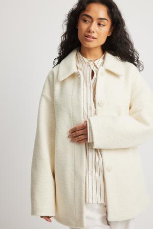 NA-KD Veste structurée à ceinture - Vestes Printemps - OffBlanc - EU 44