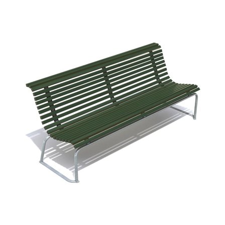 Parkbenk, 2100x800, grønn/galvanisert