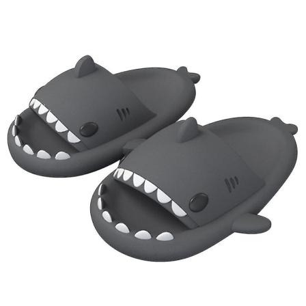 Hain tossut Shark Cloud Tossut Cloud Shark Slides Söpöt hain tossut naisille Liukumista estävät uutuus avoimet varpaat liukumäki CNMR Dark Gray 38-39