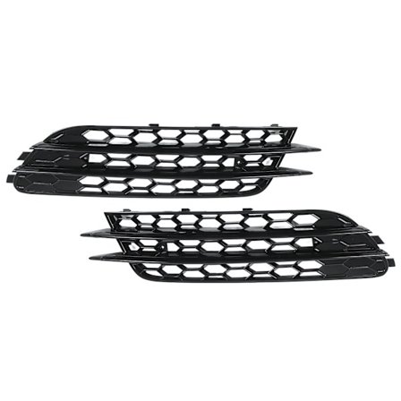 2 STK Front Tåkelys Grill Venstre Høyre RS6 Stil Blank Svart Erstatning for Audi A6 C7 2012-2015